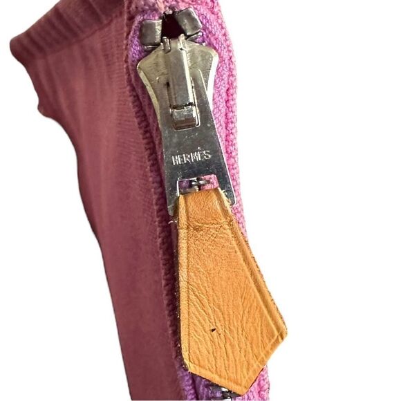 Authentic Hermès Pink Bora Bora Pouch Canvas Small Clutch Cosmetic Case - Picture 6 of 16